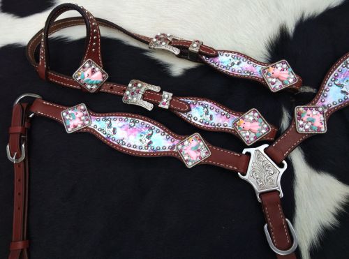 PONY Tye Dye unicorn printed tack set