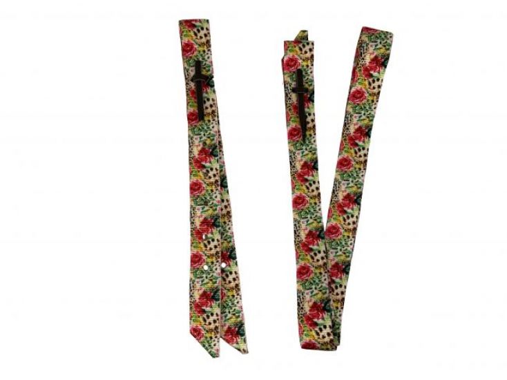 Premium Quality Cheetah and Floral Print Nylon tie strap and Off Billet set
