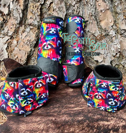 PRE ORDER- Rainbow Racoon Bell Boots