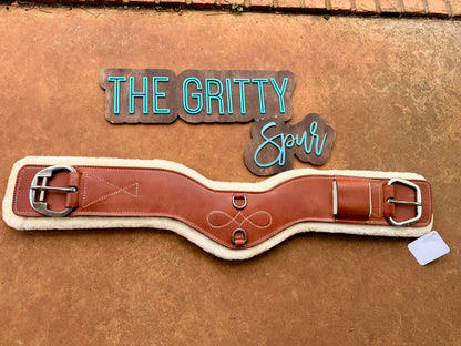READY TO SHIP- Harness Leather Plain Med Oil Girth