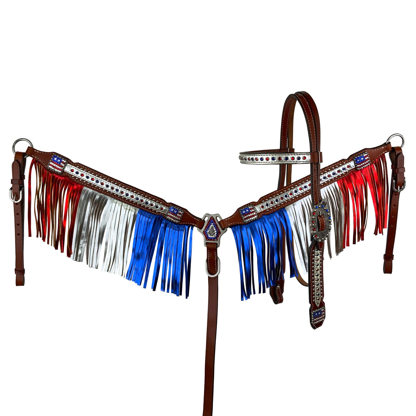 Patriotic metallic fringe tack set