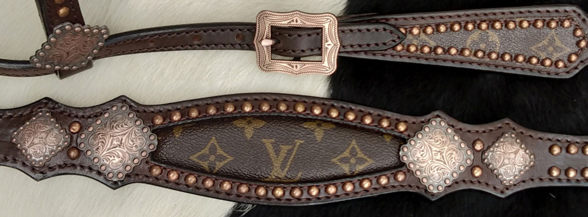 Klassy Cowgirl Argentina Cow Leather Louis Vuitton Headstall