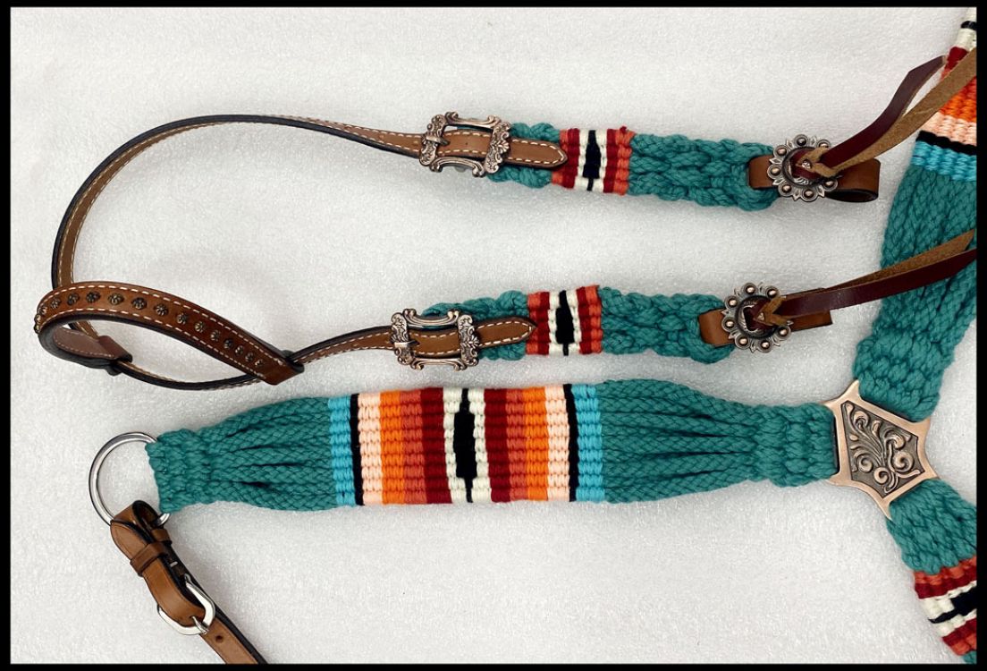 Corded sunset teal tack set