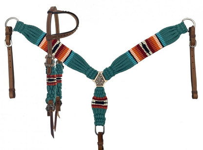 Corded sunset teal tack set