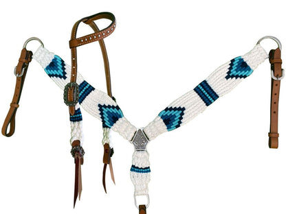 PONY Southwest blue and white corded tack set no