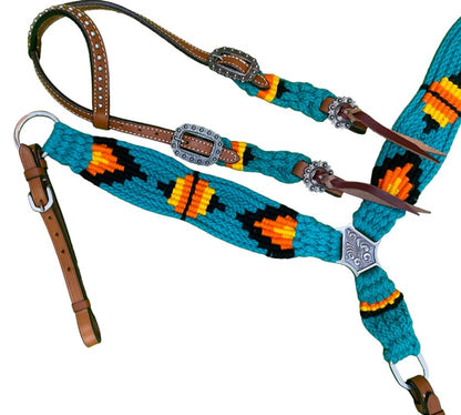 PONY sunset orange and blue corded tack set