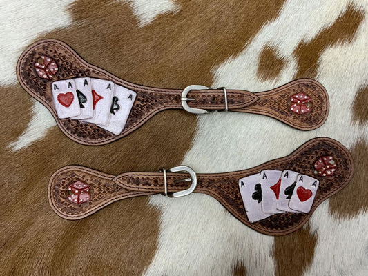 Rider's Luck Ladies Tooled Leather Spur Straps