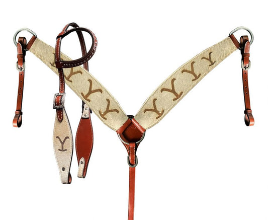 "Y" branded cowhide tack set