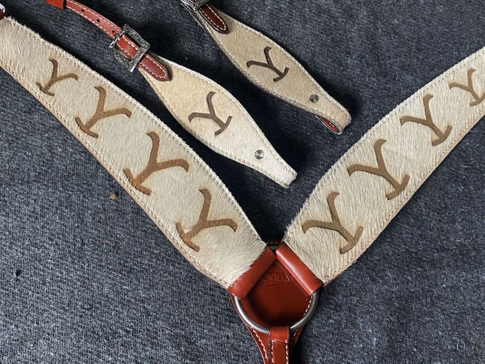 "Y" branded cowhide tack set