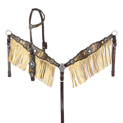 Limited Edition Anaconda Shimmer One Ear Headstall and Breastcollar Set