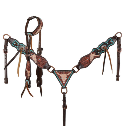 Limited Edition Desert Skull One Ear Headstall and Breastcollar Set