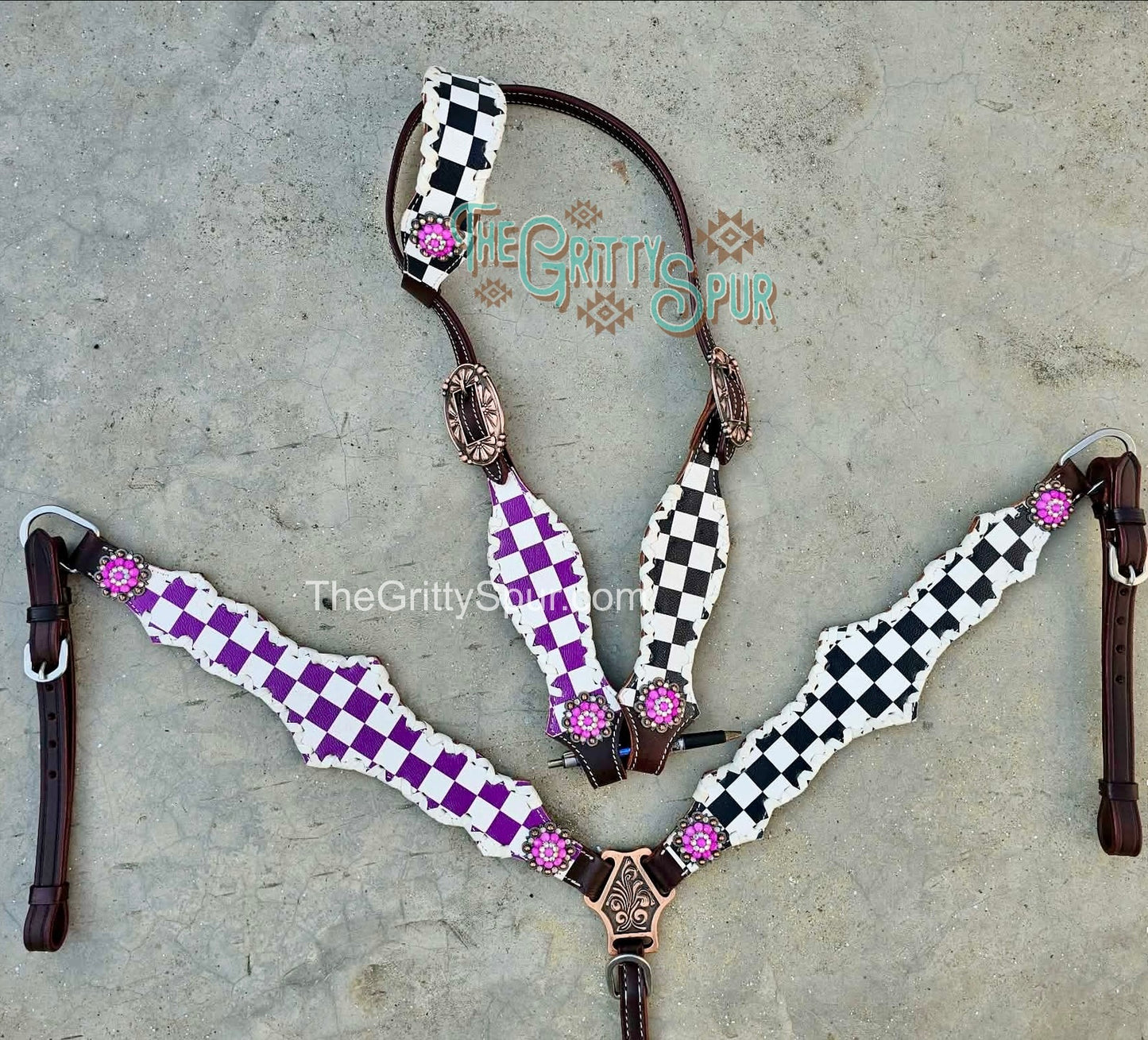 PRE ORDER- Checker with half Purple Checker Tack set