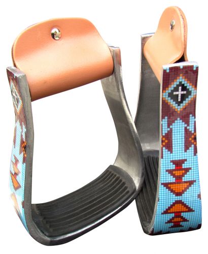 Navajo cross print stirrups