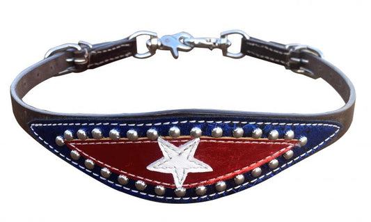 Snakeskin red white and blue wither strap