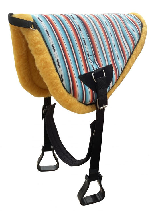 Southwest Serape design bareback saddle pad with kodel fleece bottom