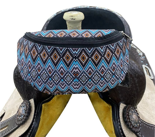 Blue Aztec Saddle pouch