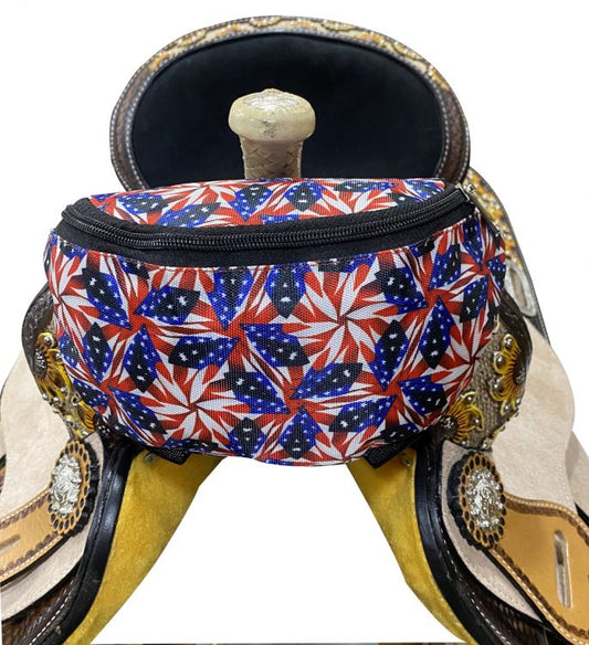 American flag saddle pouch