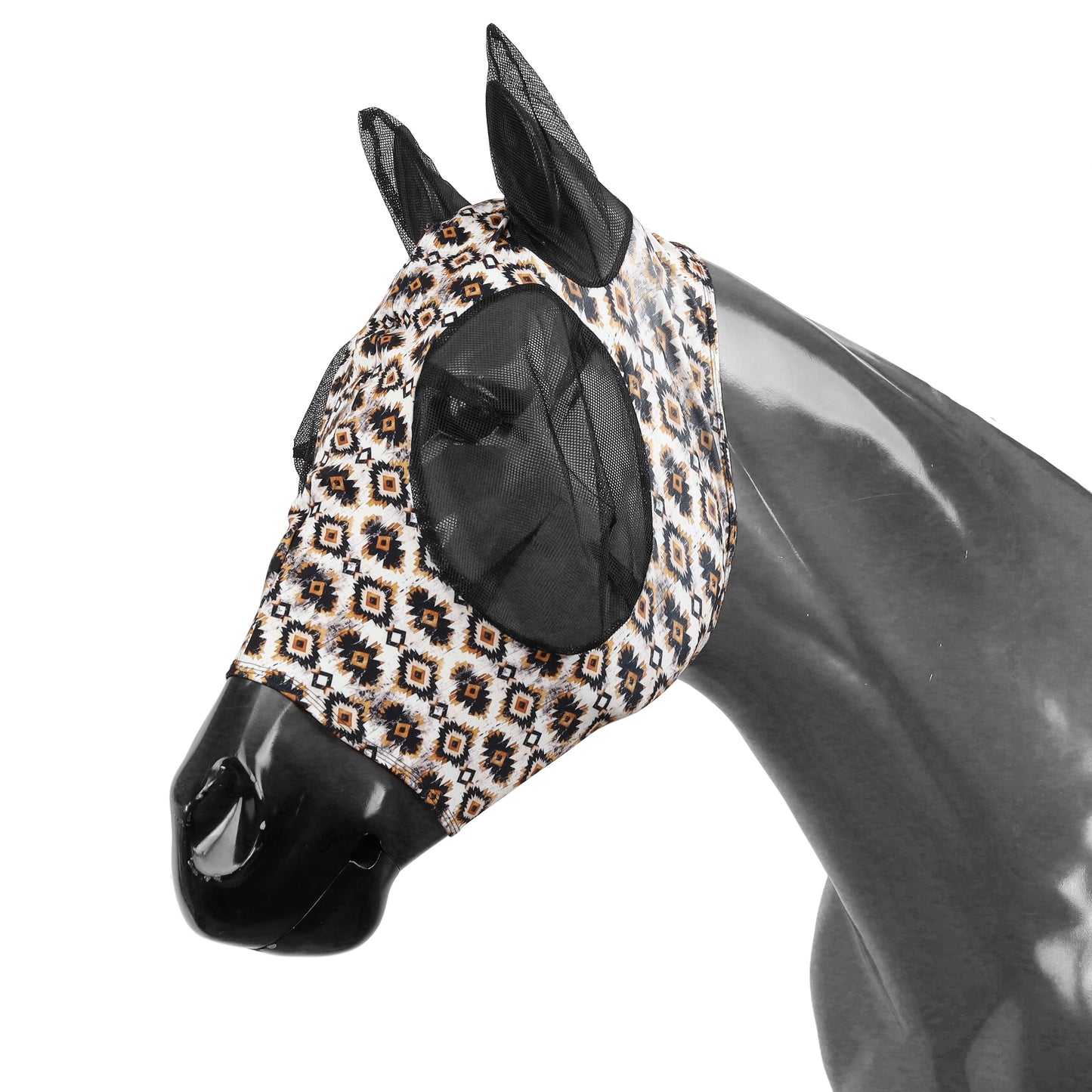 READY TO SHIP- Aztec Sunstone Lycra Fly Mask