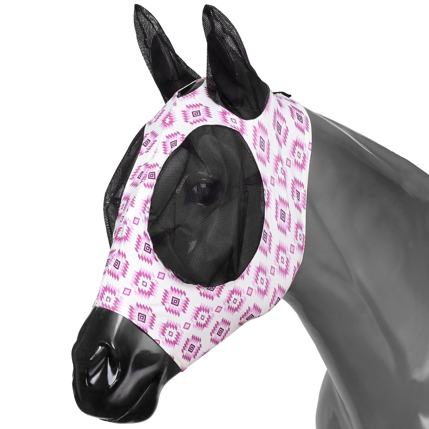 READY TO SHIP-Lilac Aztec Lycra Fly Mask