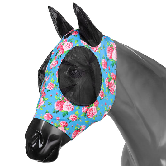 READY TO SHIP-Rose Lycra Fly Mask