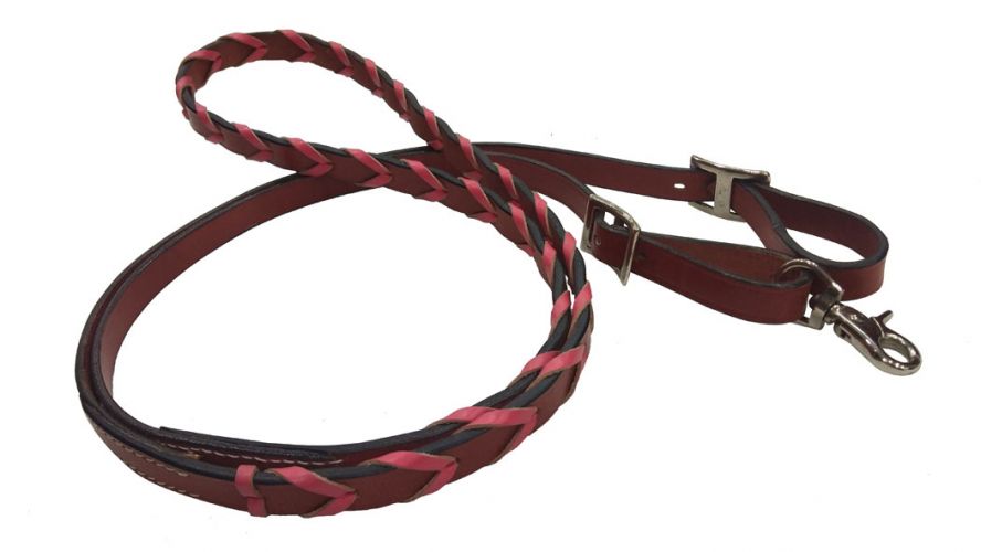 Leather laced barrel, roping reins