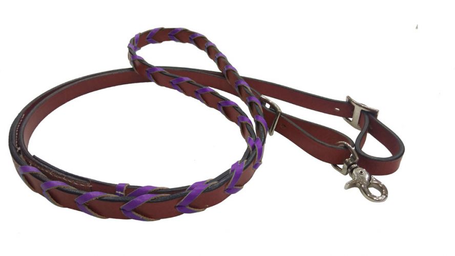 Leather laced barrel, roping reins