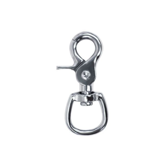 READY TO SHIP- 0.75" x 2 5/8" nickel plated scissor snap with round swivel eye