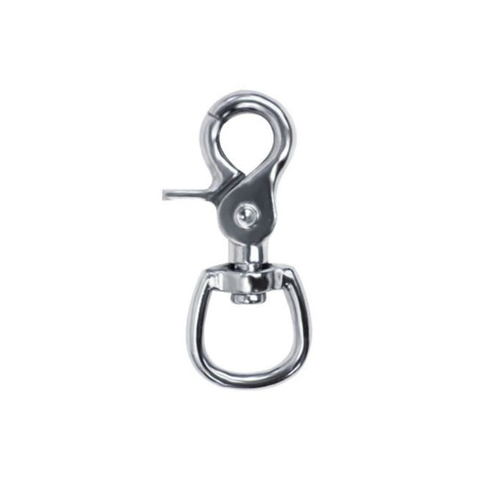 READY TO SHIP- 0.75" x 2 5/8" nickel plated scissor snap with round swivel eye