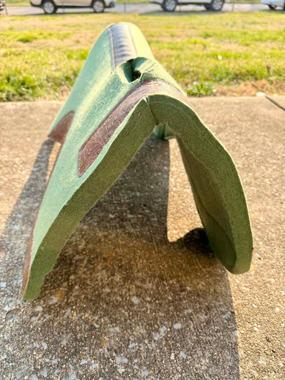 READY TO SHIP- Green Olive 100% Wool Saddle Pad