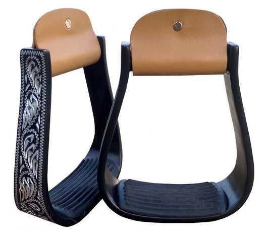 Black engraved stirrups