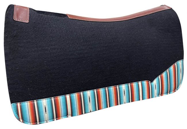 31" Wide x 32" black felt pad with serape print