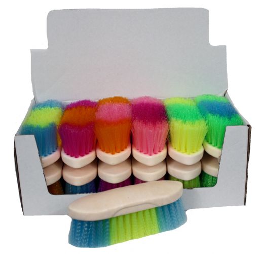 READY TO SHIP- Rainbow colored stiff grooming brush