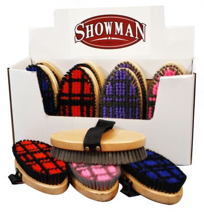 READY TO SHIP- medium bristle body brush with checkerboard pattern
