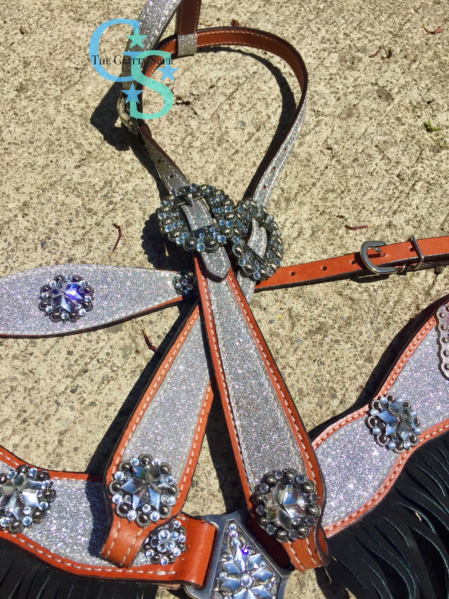 Silver glitter fringe tack set- SO PRETTY