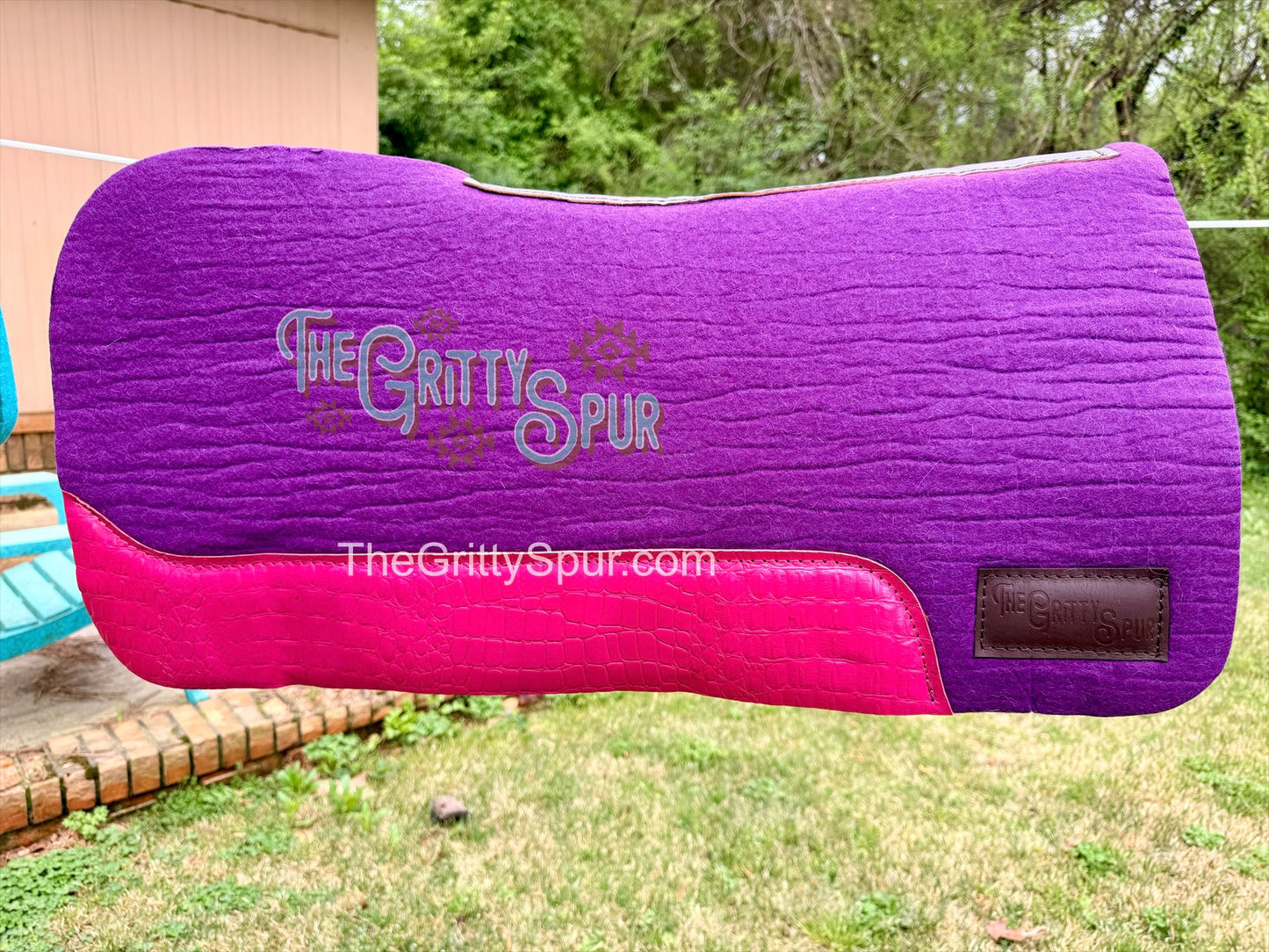 READY TO SHIP- Purple 100% Wool Saddle Pad (choose details inside)