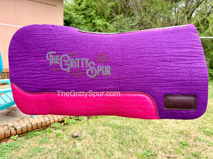 READY TO SHIP- Purple 100% Wool Saddle Pad (choose details inside)