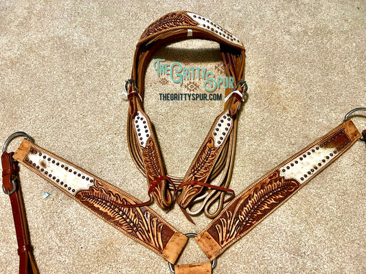 Floral Frontier Browband Headstall and Breastcollar Set
