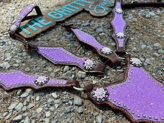 READY TO SHIP- Lavender glitter tack set