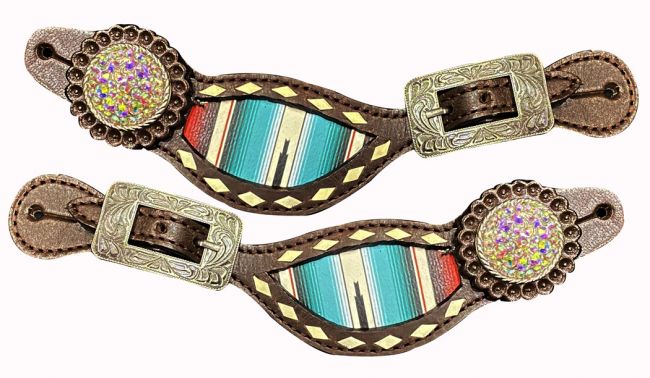 Ladies Size Southwest Serape print spur straps