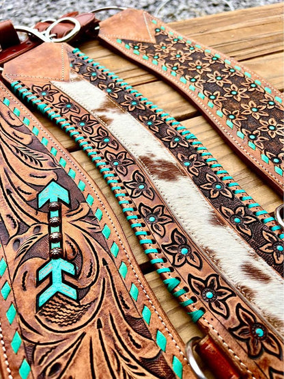 Tripping collars- hair on hide or turquoise etc