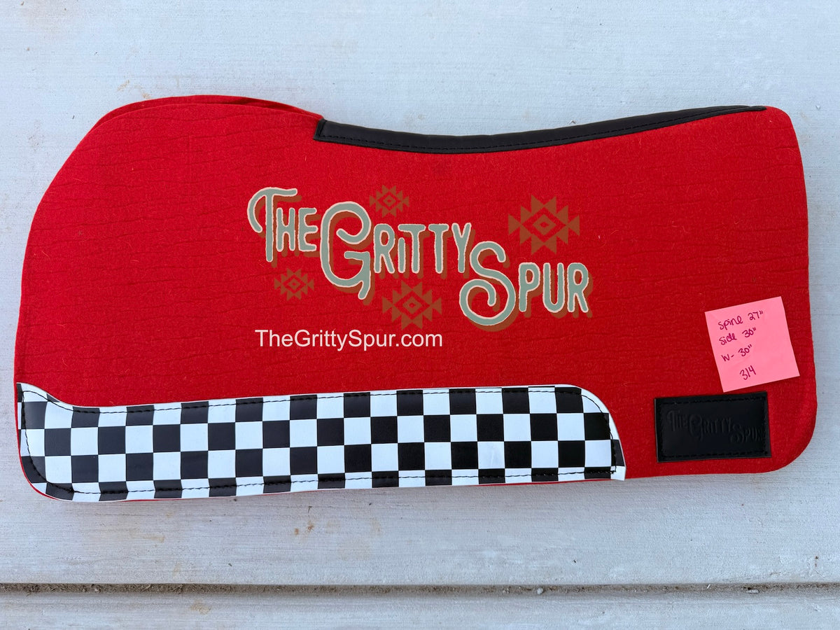 READY TO SHIP- Red 100% Wool Saddle Pad (choose details inside)