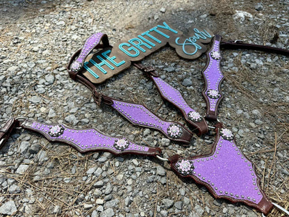 READY TO SHIP- Lavender glitter tack set