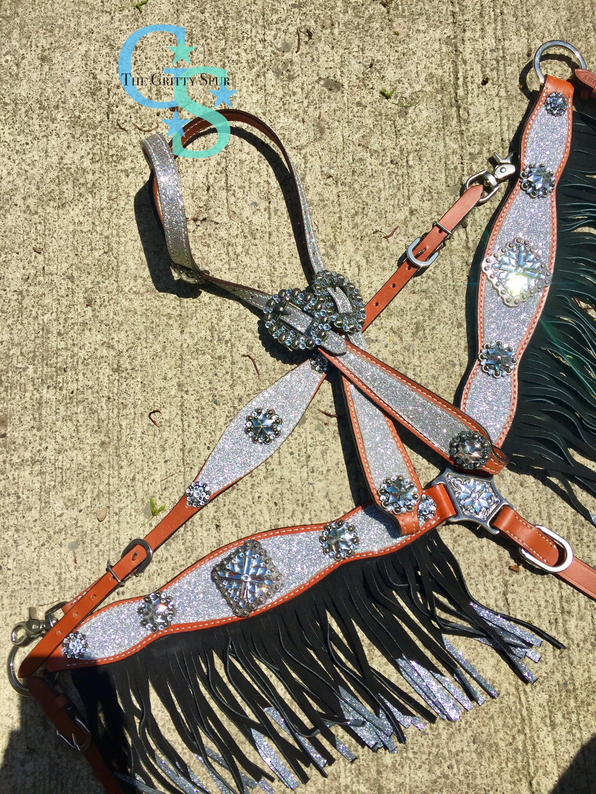 Silver glitter fringe tack set- SO PRETTY – The Gritty Spur