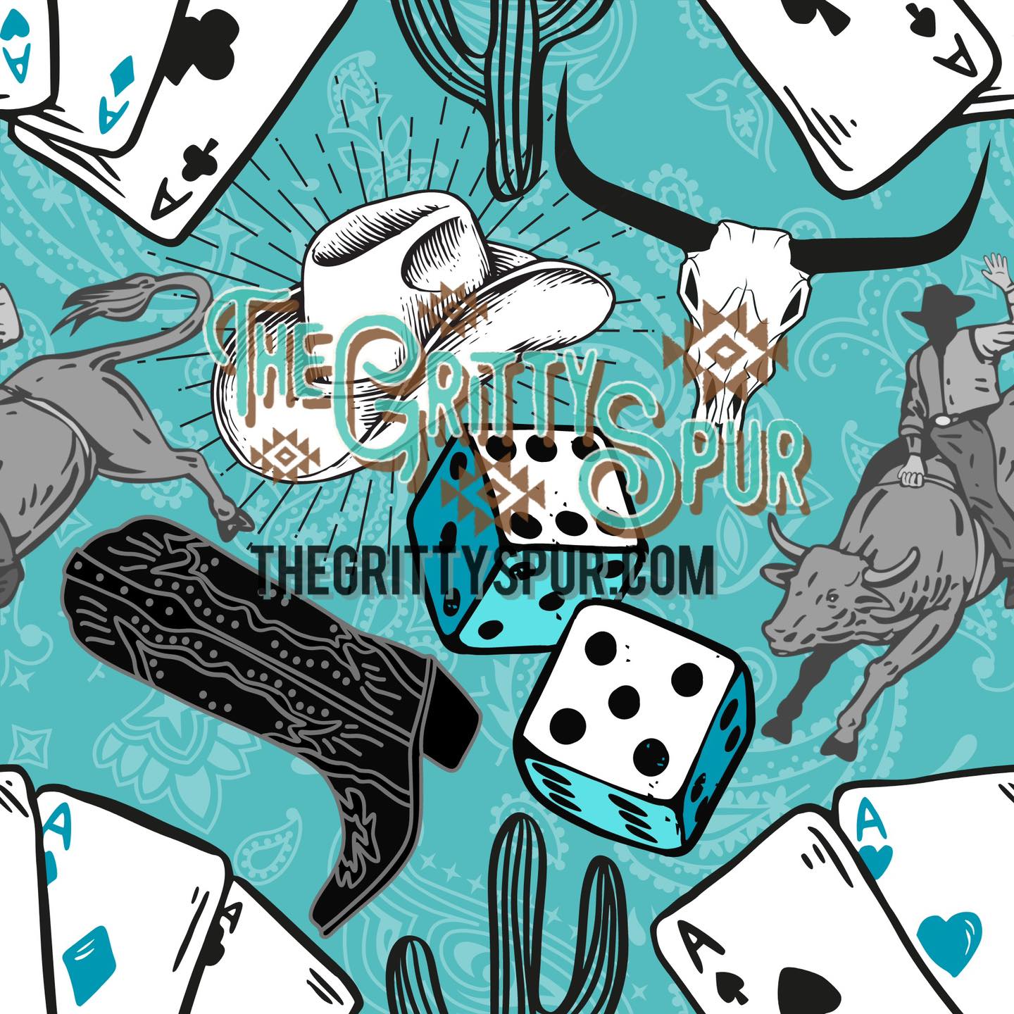 PRE ORDER- Teal Gambler Shipping Boots