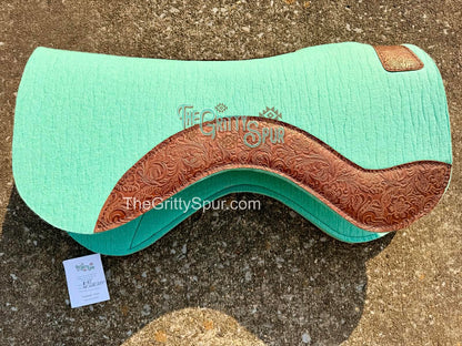 READY TO SHIP- Teal 100% Wool Saddle Pad