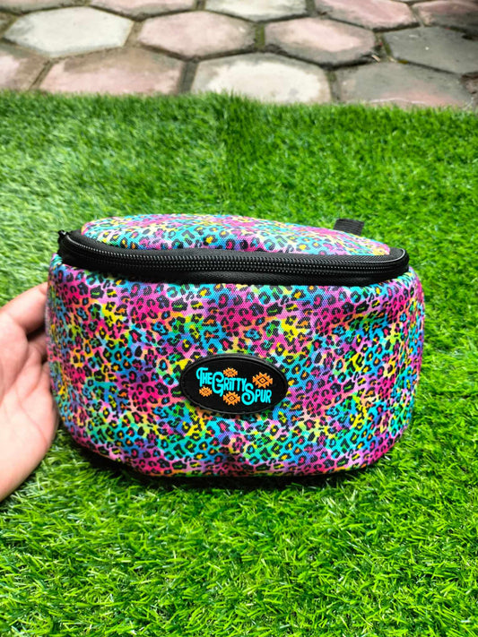 PRE ORDER- Rainbow Cheetah Saddle Pouch