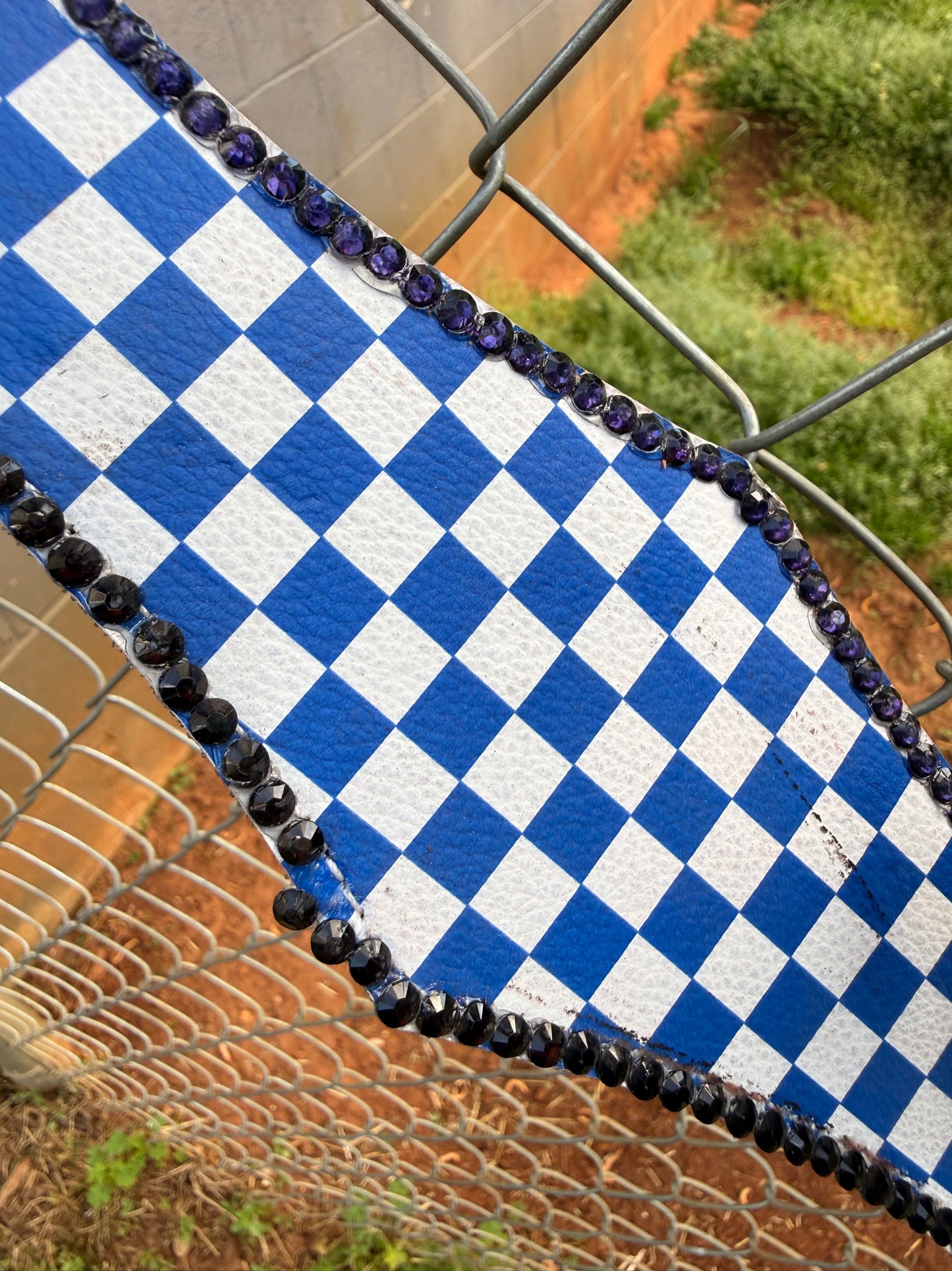 READY TO SHIP- "Imperfect" Blue Checker tack set