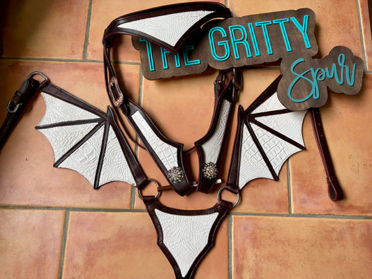 READY TO SHIP- White Dragon Tack Set