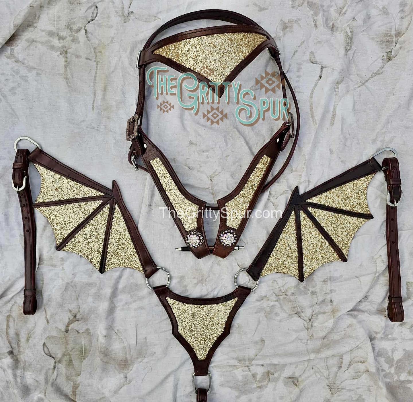 PRE ORDER- Gold Sparkle Dragon Tack Set