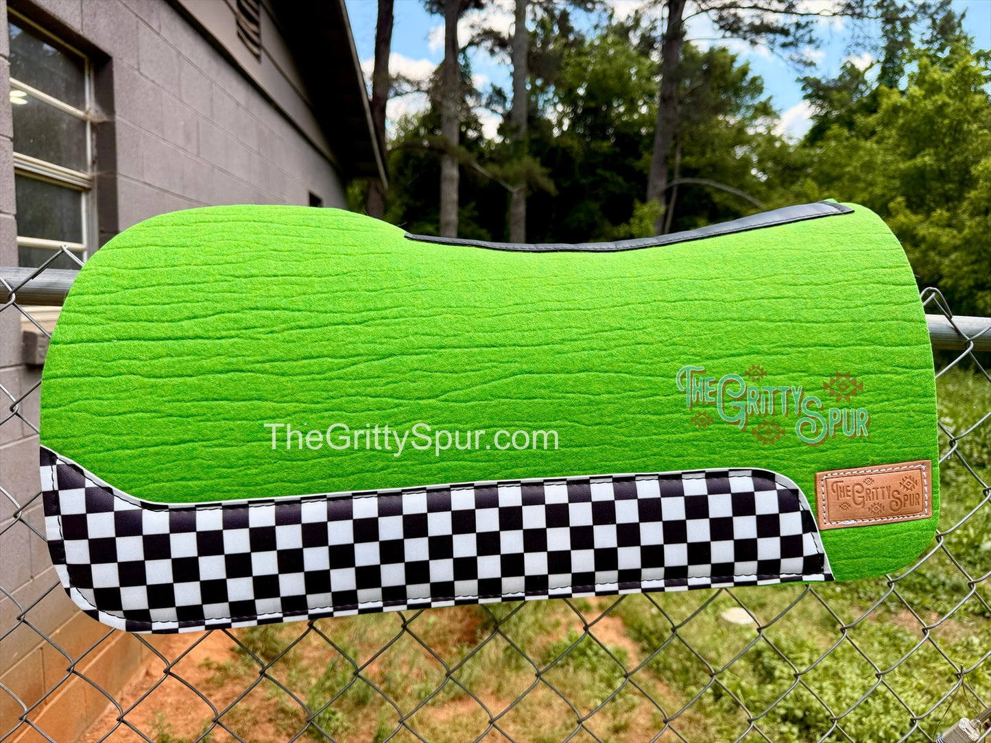 READY TO SHIP- Lime Green 100% Wool Saddle Pad (choose details inside)